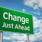 Change just ahead road sign